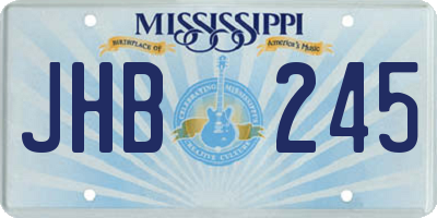 MS license plate JHB245