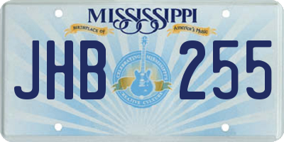 MS license plate JHB255