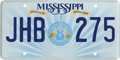 MS license plate JHB275