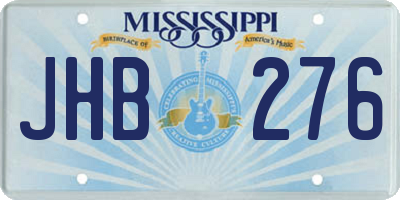 MS license plate JHB276