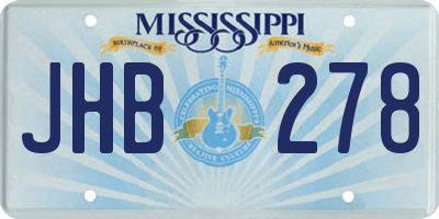 MS license plate JHB278
