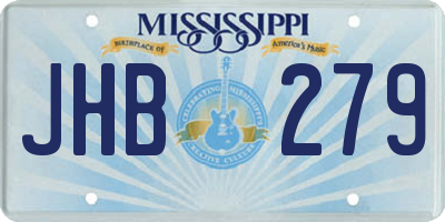 MS license plate JHB279