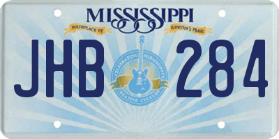 MS license plate JHB284