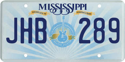 MS license plate JHB289