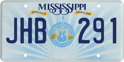 MS license plate JHB291