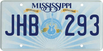 MS license plate JHB293
