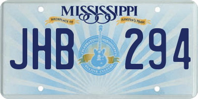 MS license plate JHB294