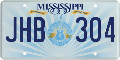 MS license plate JHB304