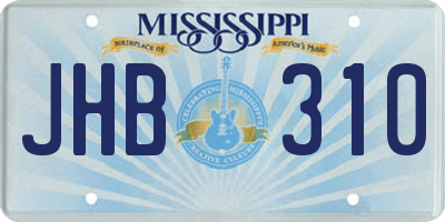 MS license plate JHB310