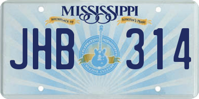 MS license plate JHB314