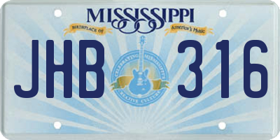 MS license plate JHB316