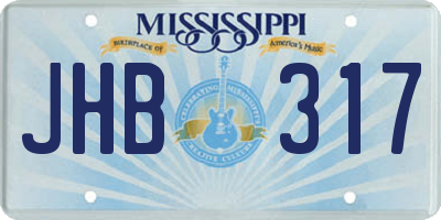 MS license plate JHB317