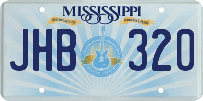 MS license plate JHB320