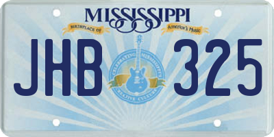 MS license plate JHB325
