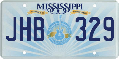MS license plate JHB329
