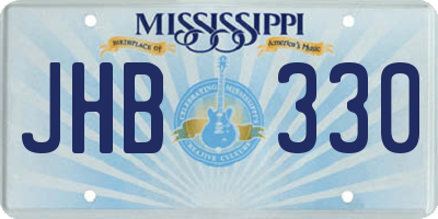 MS license plate JHB330