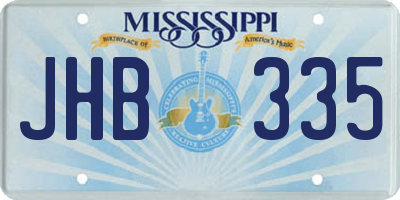 MS license plate JHB335