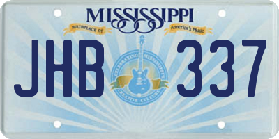 MS license plate JHB337
