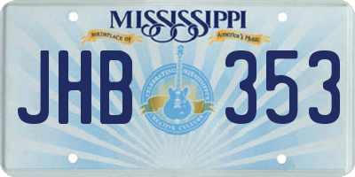 MS license plate JHB353