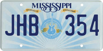 MS license plate JHB354