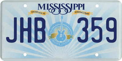 MS license plate JHB359