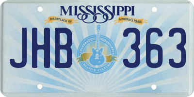 MS license plate JHB363