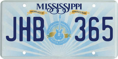 MS license plate JHB365