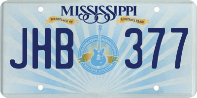 MS license plate JHB377