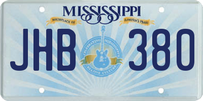 MS license plate JHB380