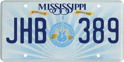 MS license plate JHB389