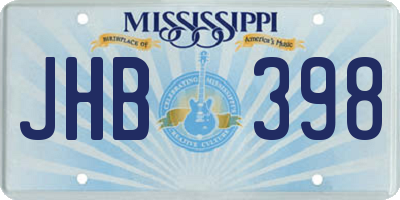 MS license plate JHB398