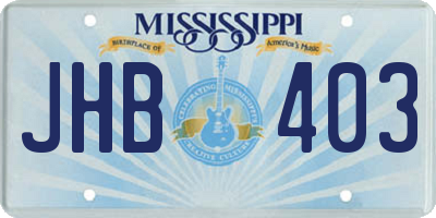 MS license plate JHB403