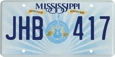MS license plate JHB417