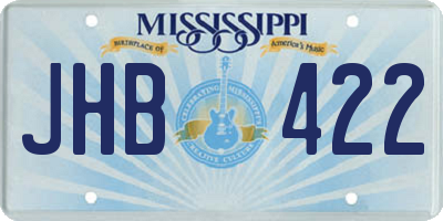 MS license plate JHB422