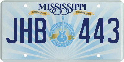 MS license plate JHB443