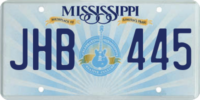 MS license plate JHB445