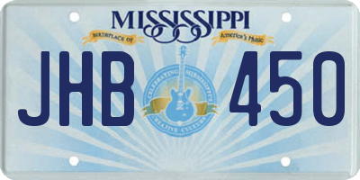 MS license plate JHB450