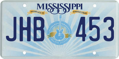 MS license plate JHB453