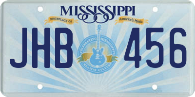 MS license plate JHB456
