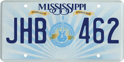 MS license plate JHB462
