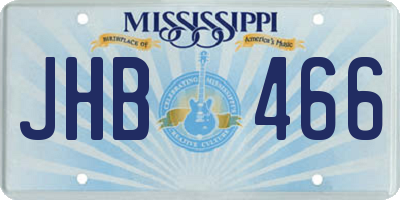 MS license plate JHB466