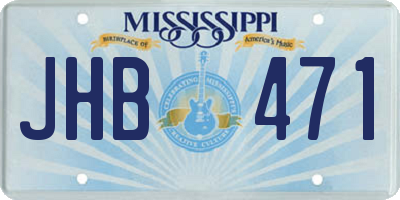 MS license plate JHB471