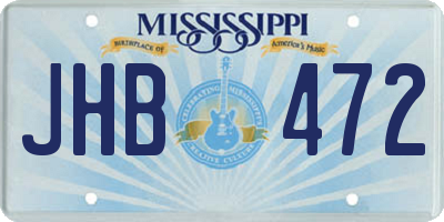 MS license plate JHB472