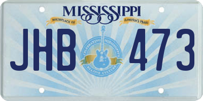MS license plate JHB473