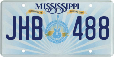 MS license plate JHB488