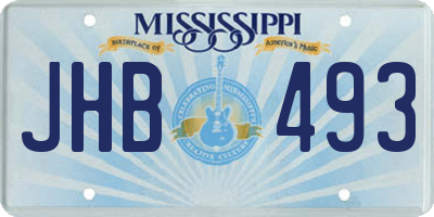 MS license plate JHB493