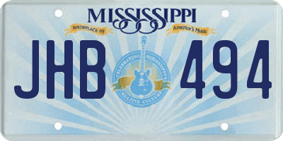 MS license plate JHB494