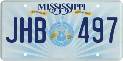 MS license plate JHB497