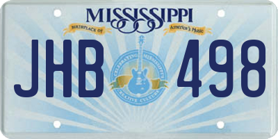 MS license plate JHB498