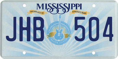 MS license plate JHB504